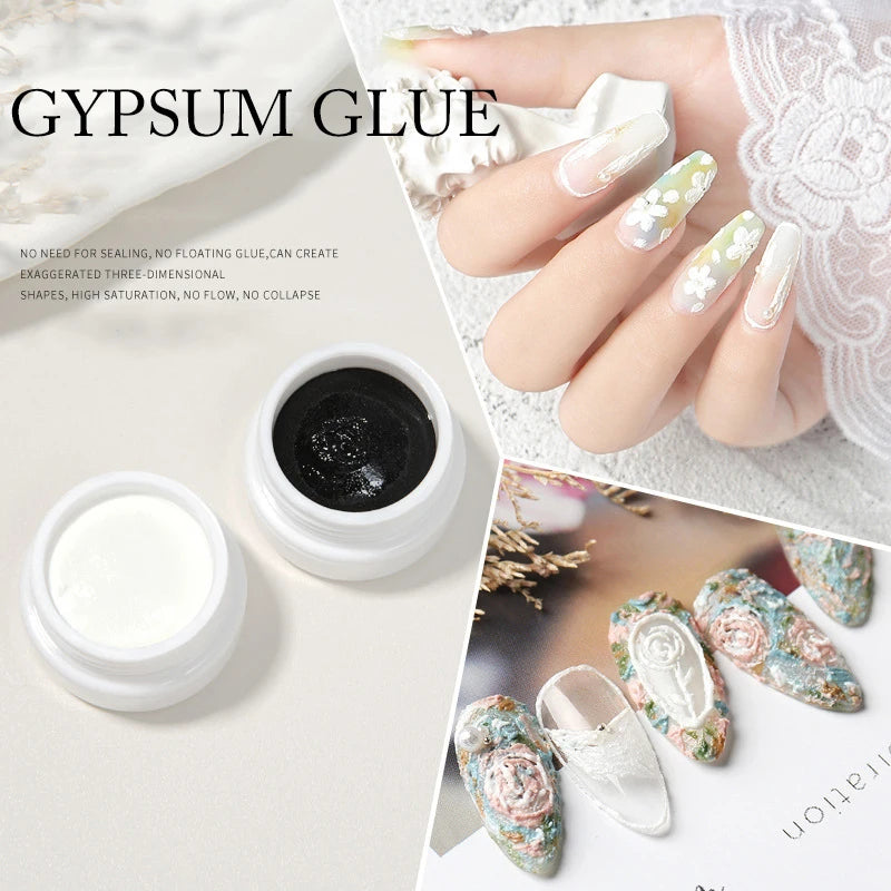 6 Plaster Gel Nail Polish Glue Carving Sculpture UV LED Soak Off Zpaxo