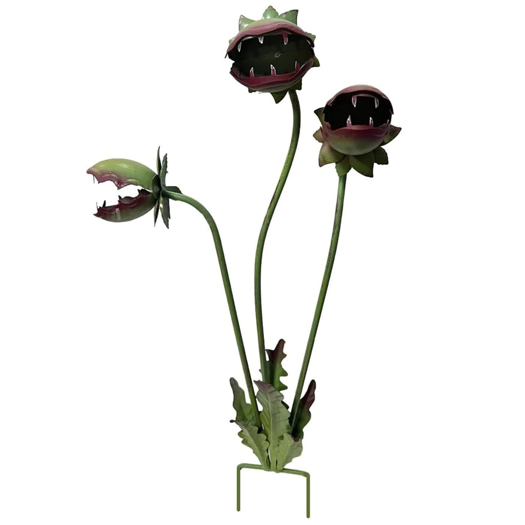 Metal Carnivorous Plant Garden Stake Handmade Rainproof Yard