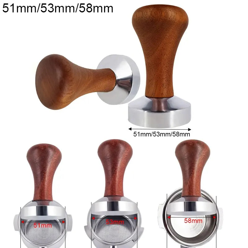 Espresso Coffee Tamper 51/53/58mm – Aluminum & Wood Handle Espresso Coffee Tamper Zpaxo