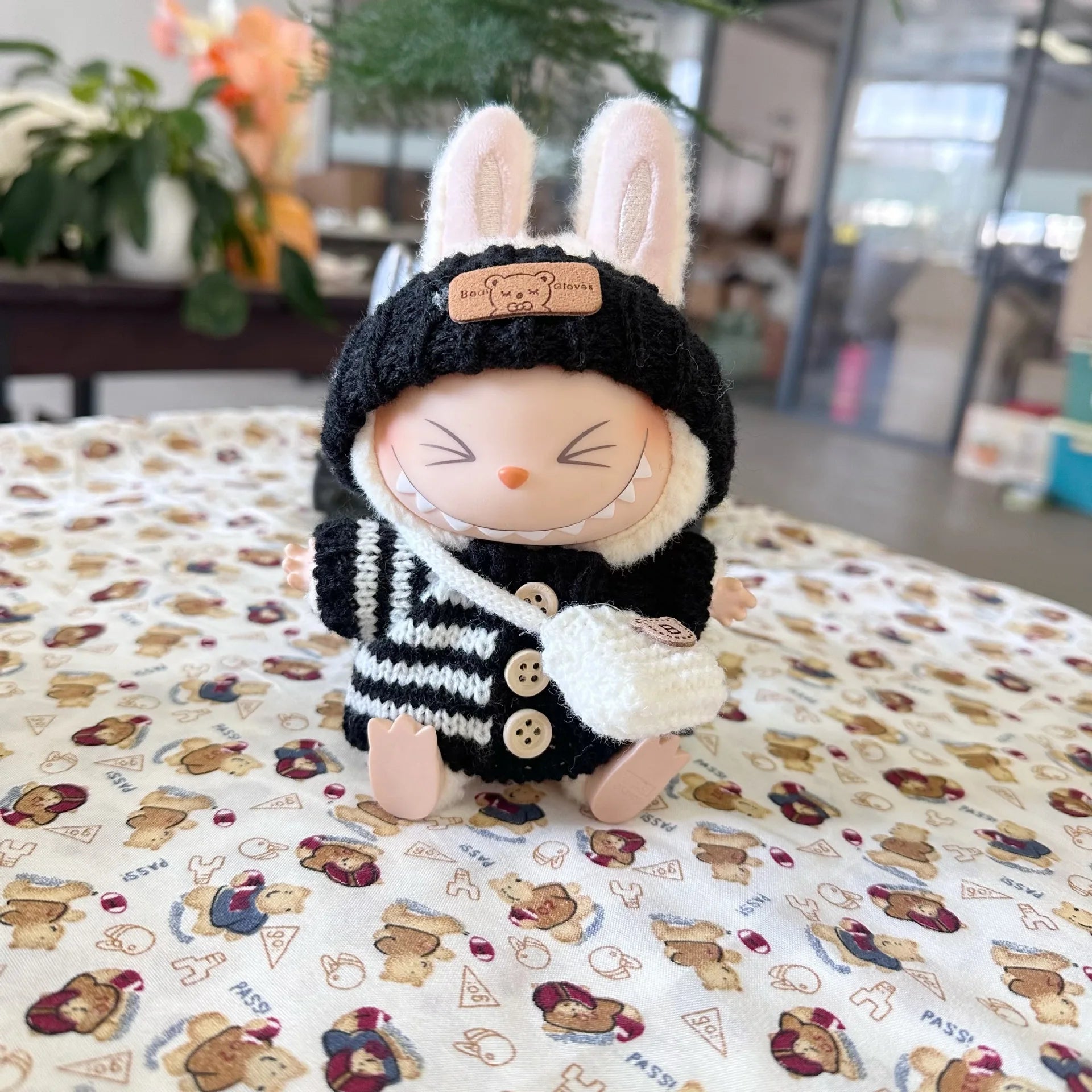 Labubu 17cm Doll Clothes – Cute Overalls & Skirt Suit V1 V2 V3 Doll Clothes Set Zpaxo black No doll