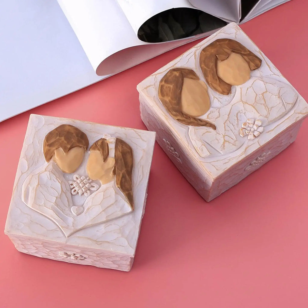 Keepsake Box Love Jewelry Storage Resin Souvenir Organizer Wives