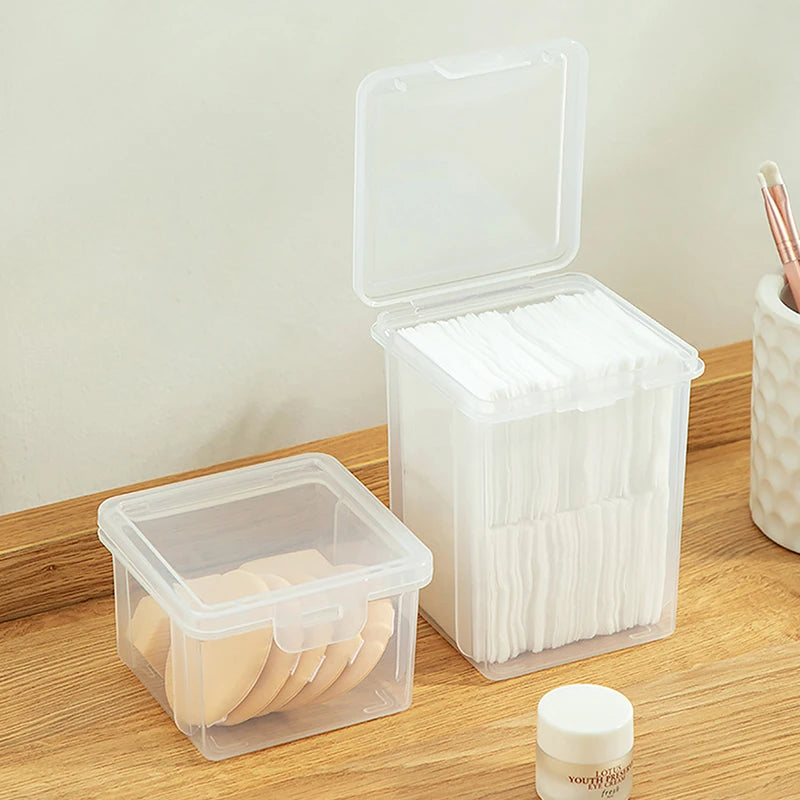 Dust-proof Cotton Swab Storage Box Transparent Beauty Egg Cosmetic Pads Box Cosmetic Sponge Box Bathroom Organizer Case Zpaxo