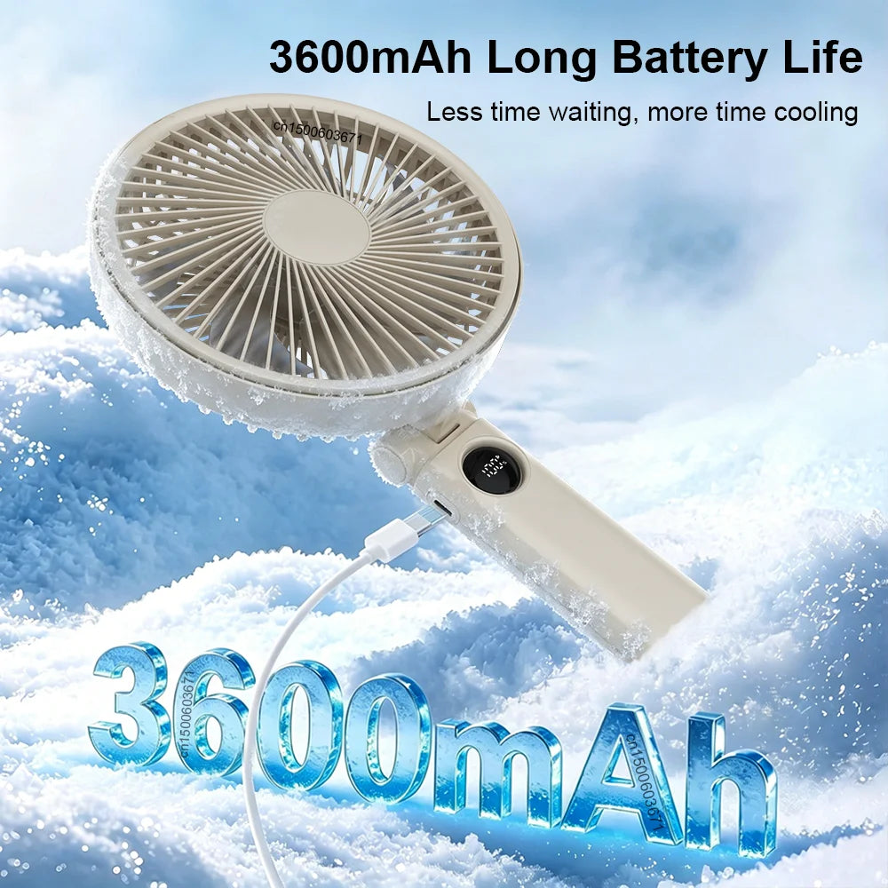 Portable Handheld Fan Office Camping Powerful Cooling Folding Desk