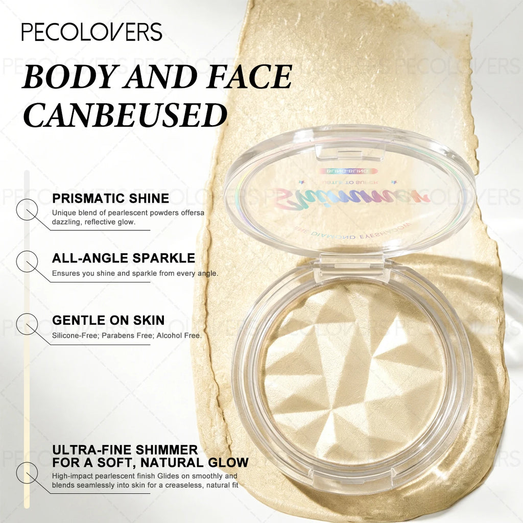1PC Waterproof High-gloss Powder, with Fine Powder Texture, Metallic Luster, Brightening The Eyes and Face, Long-lasting Zpaxo