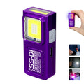 Rechargeable LED Keychain Flashlight – Waterproof Mini Torch LED Keychain Flashlight Zpaxo Purple Fixed Focus