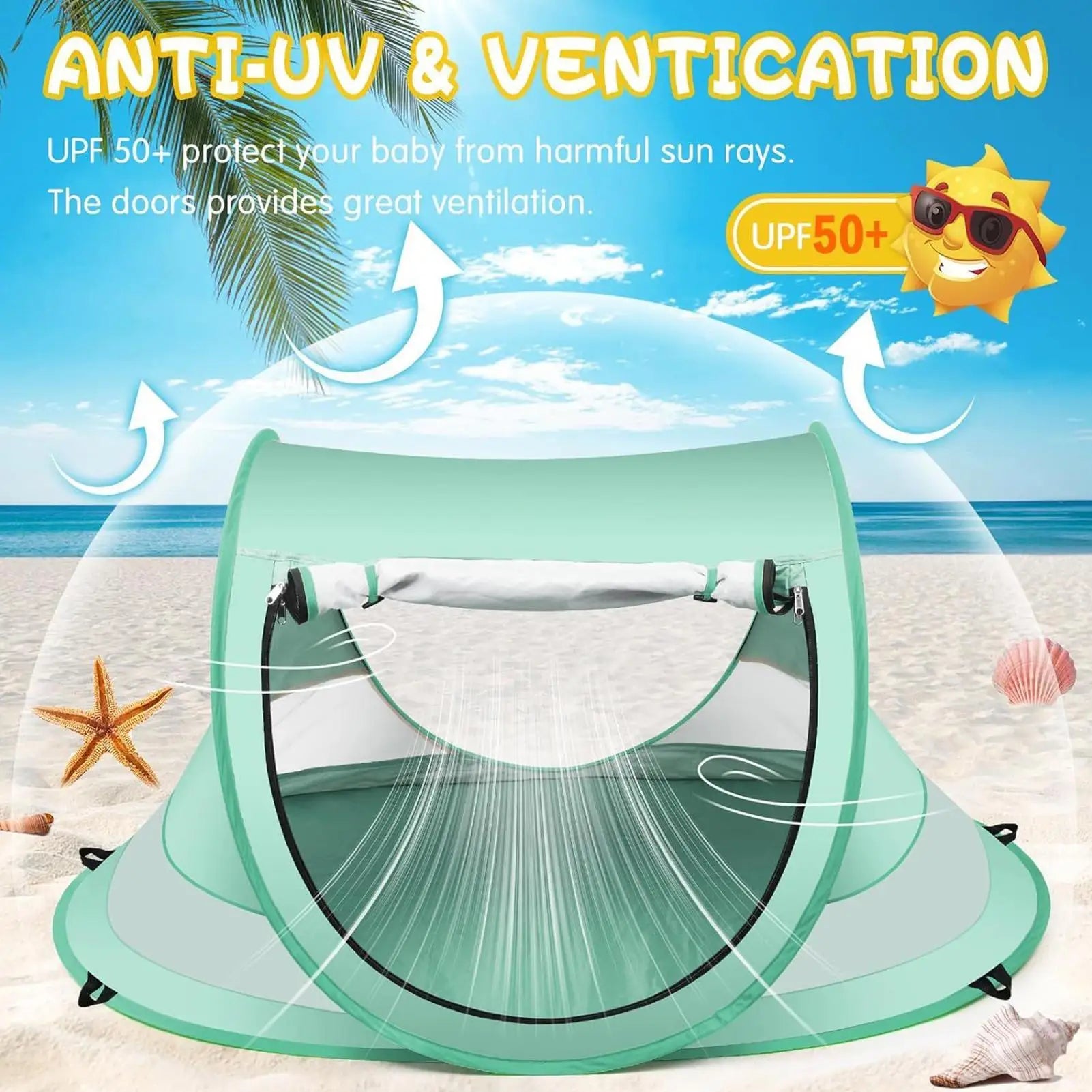 Kids Beach Tent UPF 50 Children Folding Canopy Game Backyard Vacation