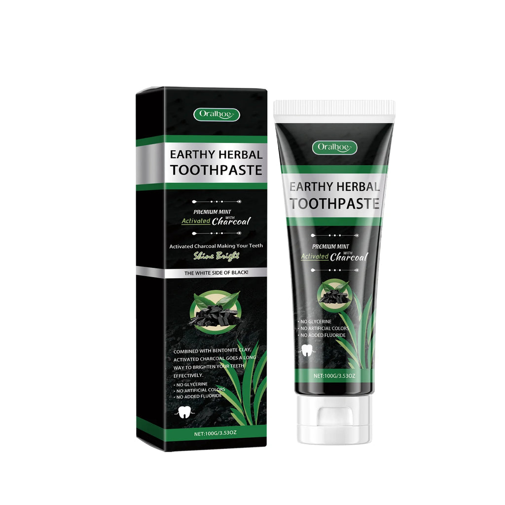 Oralhoe Mint Charcoal Toothpaste – Stain Removal & Gum Care Herbal Toothpaste Zpaxo 100g boxed