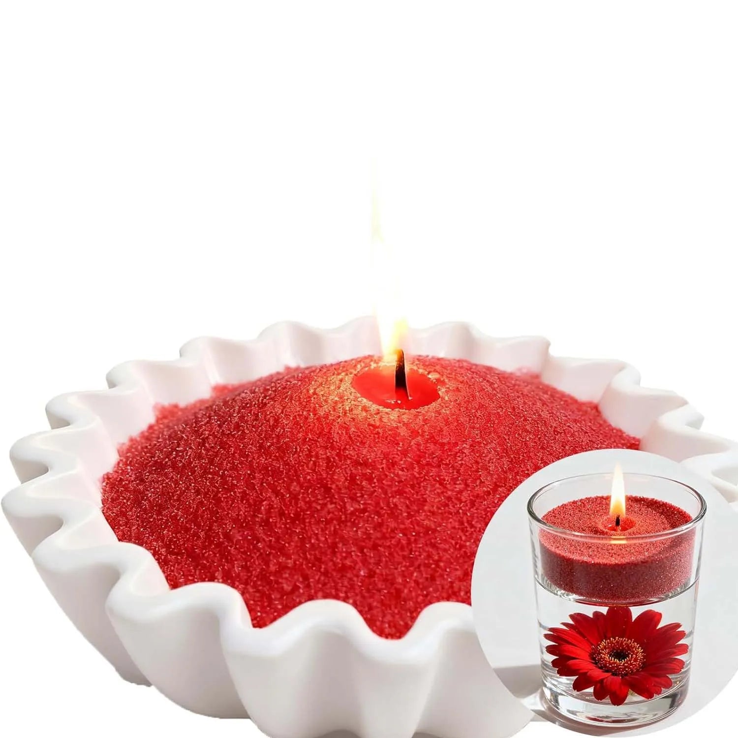 DIY Sand Wax Ice Flower Wax Pearls – Scented Candle Making Kit Candle Making Wax Zpaxo 100G RED