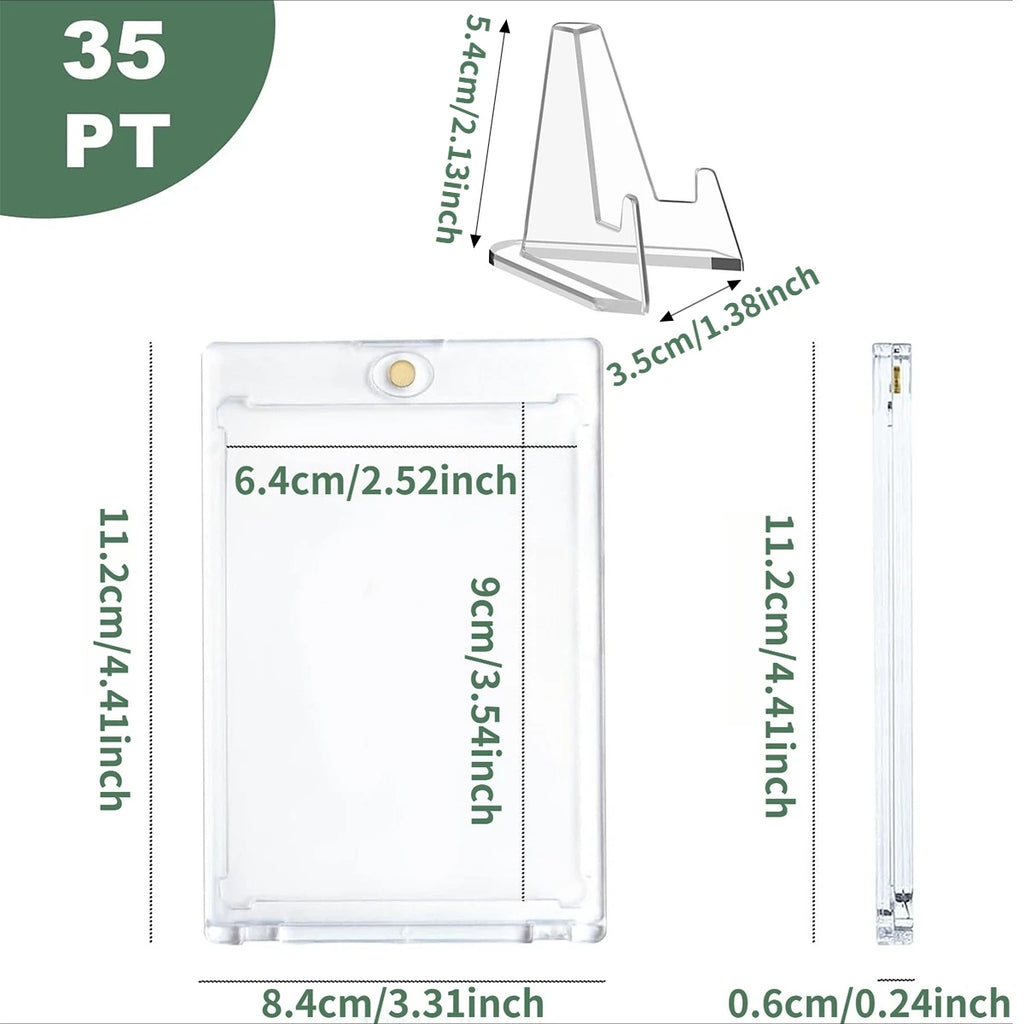 35pt Magnetic Card Holders with Stand & UV Protection – 5/10/15 PCS