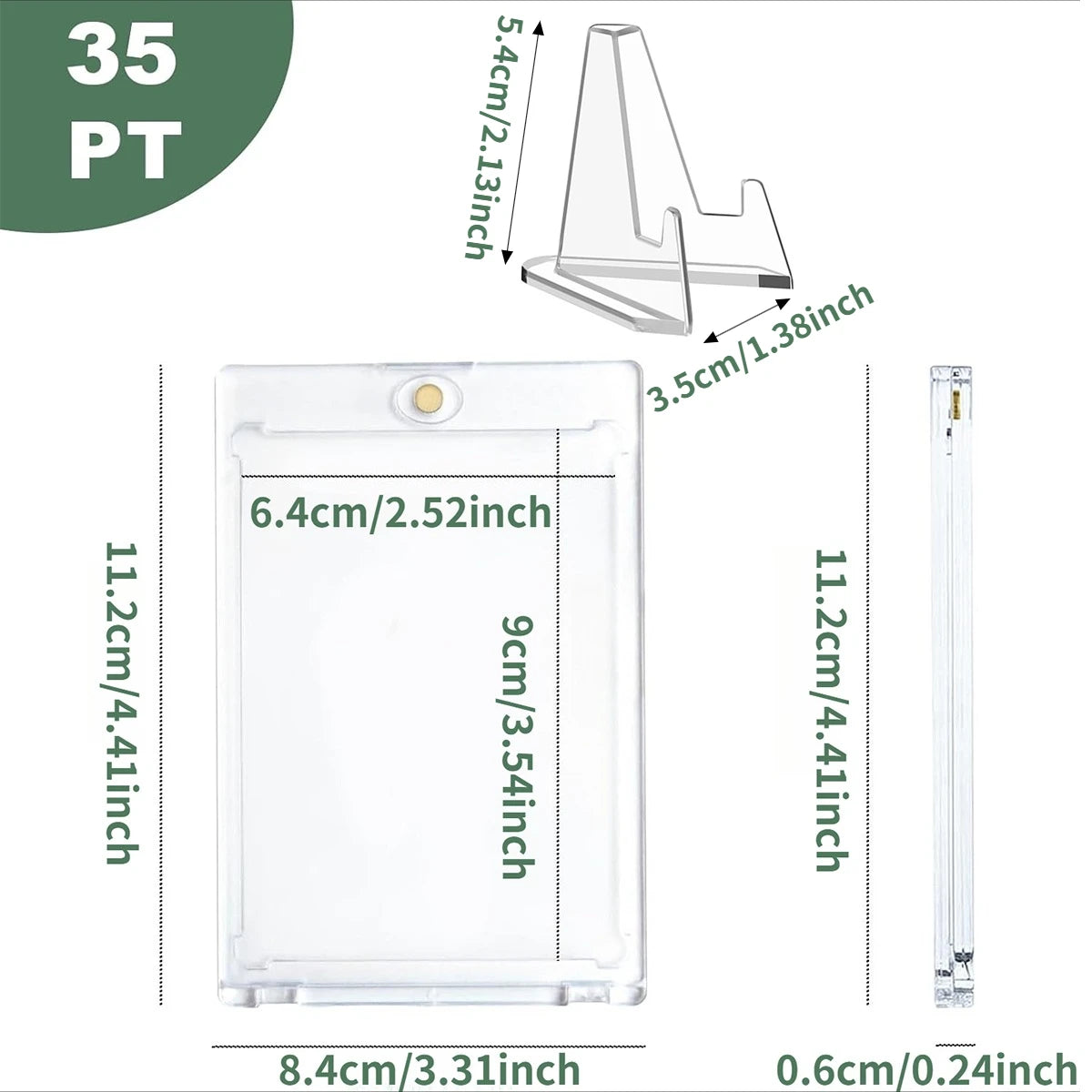 35pt Magnetic Card Holders with Stand & UV Protection – 5/10/15 PCS