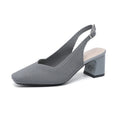 Solid Breathable Square Toe Shallow Mouth Block Heel Back Strap Zpaxo 5610 Grey 40 China Mainland