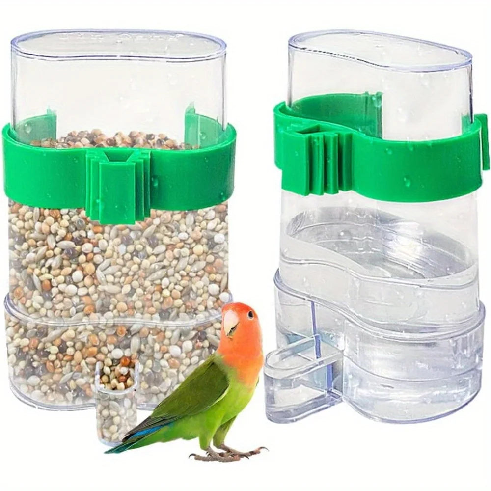 Automatic Bird Water Dispenser Drinking Feeder Transparent Cage