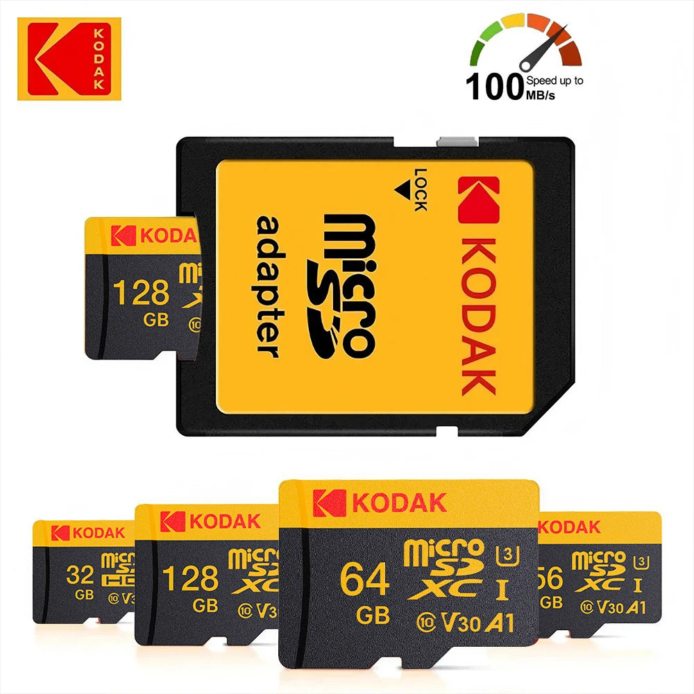 Kodak 256GB Micro SD Card Memory Card Class 10 32GB 64GB 128GB U3 4K High Speed Cartao De Memoria Flash Memory TF Mecard C10 Zpaxo
