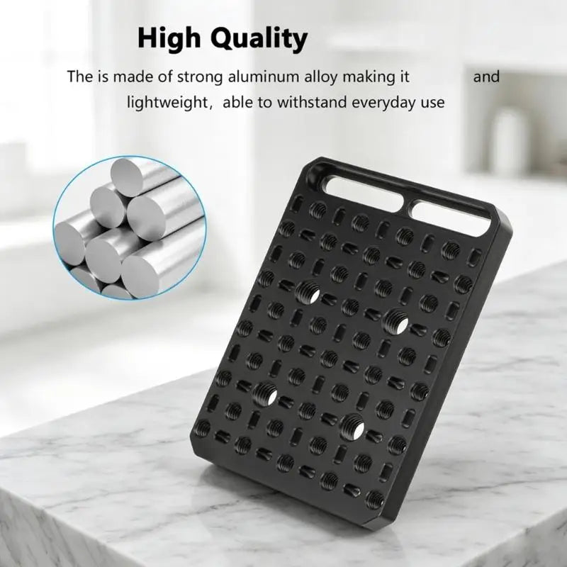 652F Aluminum Camera Cheese Plate 1/4 3/8 for Filming Accessory Mounting Use Zpaxo