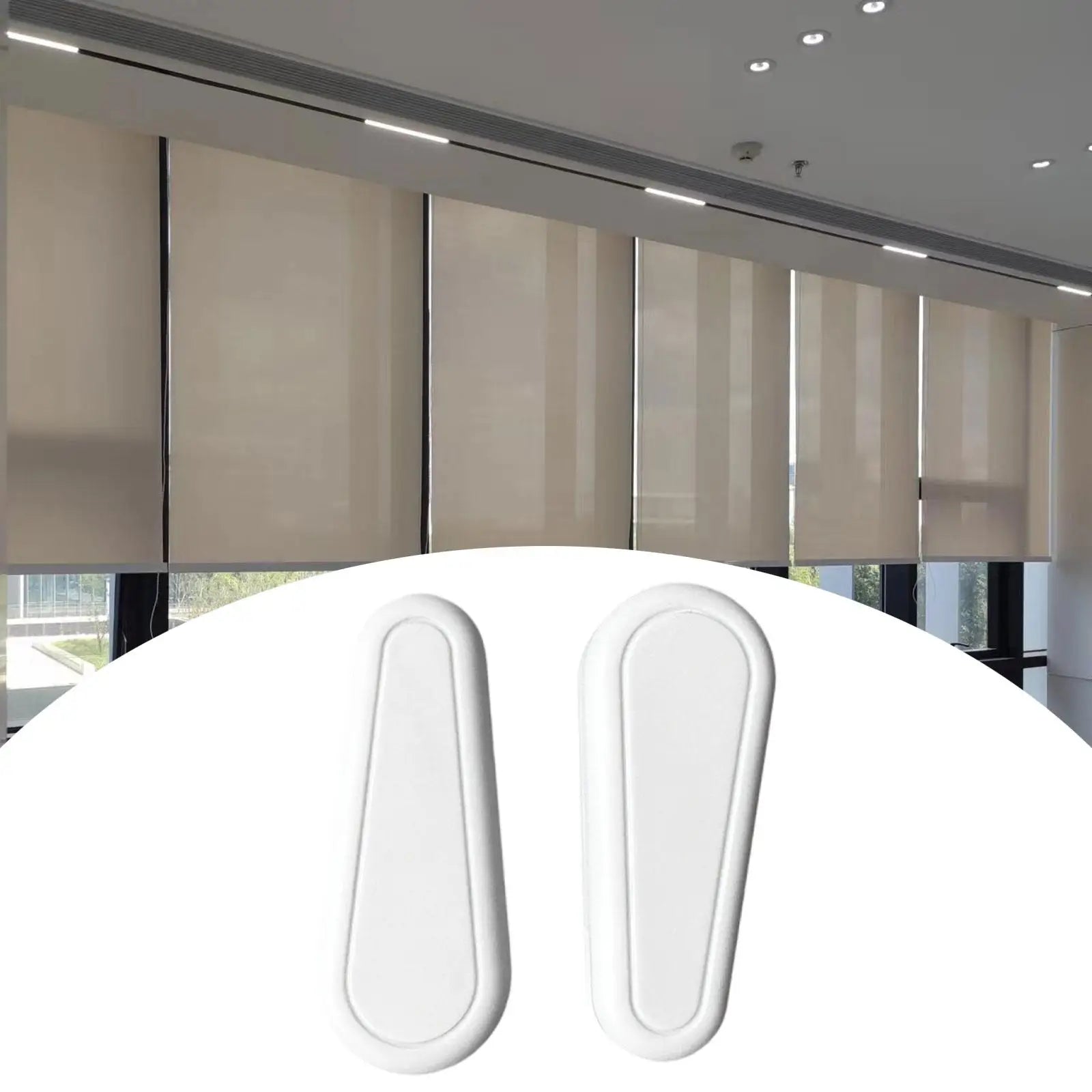 2x Curtain Bead Chain Counterweight Handle Length 9cm Repair Parts Rolling Rope Handle Smooth Surface White Simple Assembly Zpaxo