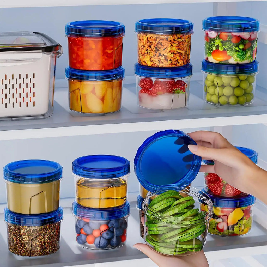 Freezer Containers Airtight Lids Stackable Round Food Storage