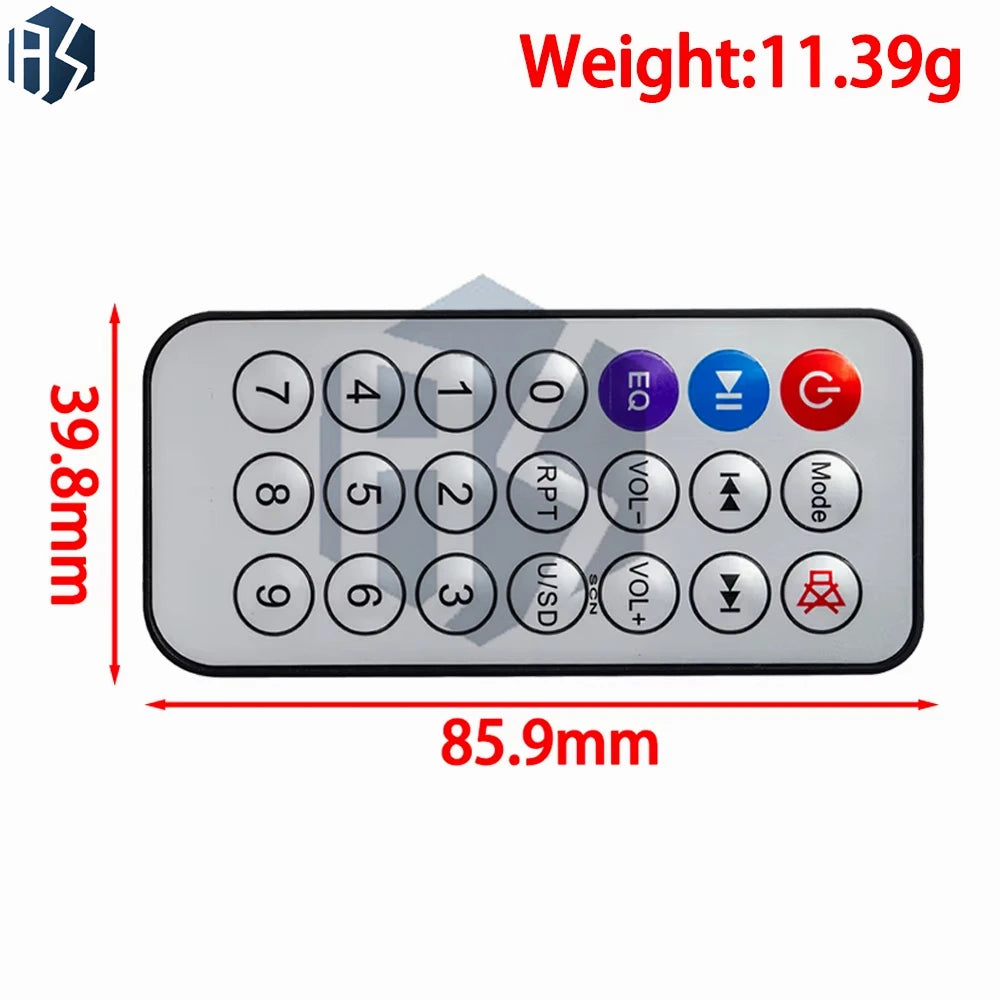 IR Receiver Bluetooth audio receiver remote MP3 remote infrared remote 21-key remote Control English version Zpaxo