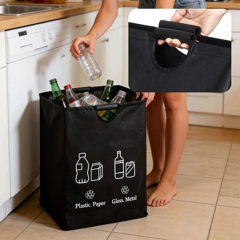 Foldable Storage Bag Holds 65 Bottles Durable Polyester Waste