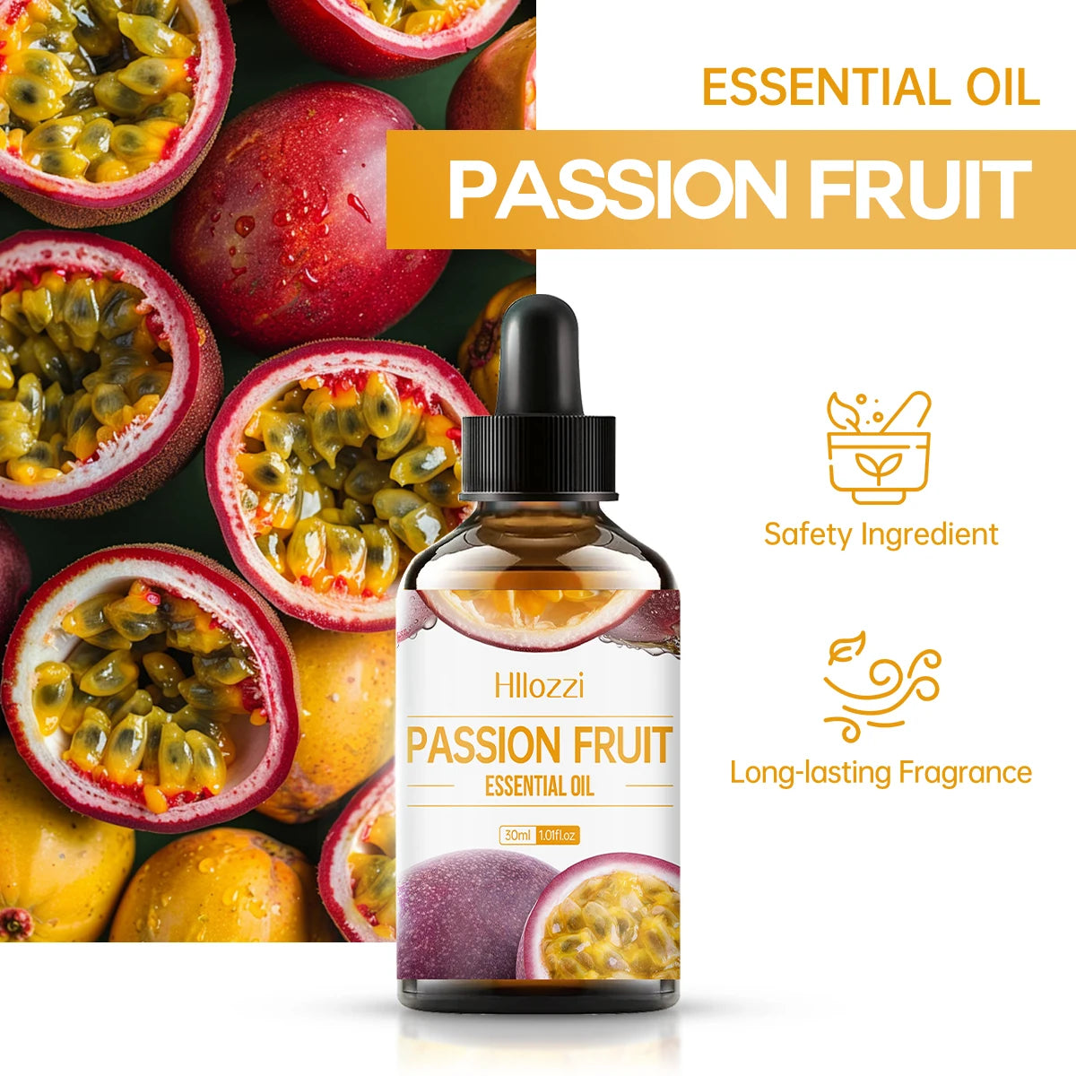 30mlPassion Fruit Essential Oil Skin Brightening, Hydrating, Hair Repair, Aromatherapy Humidifier Soap Multi-purpose essential Zpaxo