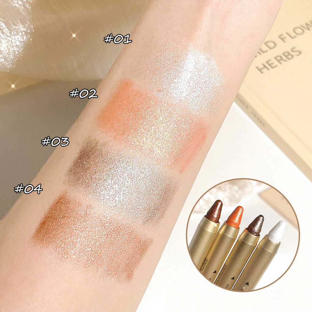 Waterproof Eyeshadow Stick Dual-ended Glitter Easy-to-apply Shimmer Zpaxo