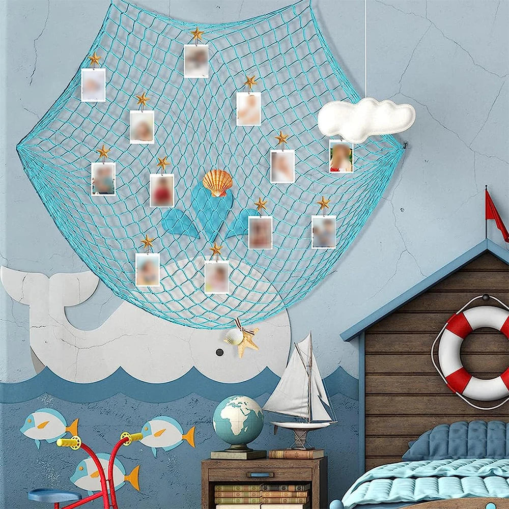Fishing Net Wall Hangings Decoration 1M*2M for Pirate Party Hawaiian Party Nautical Themed Cotton Fish Ney\t Home Decor Zpaxo