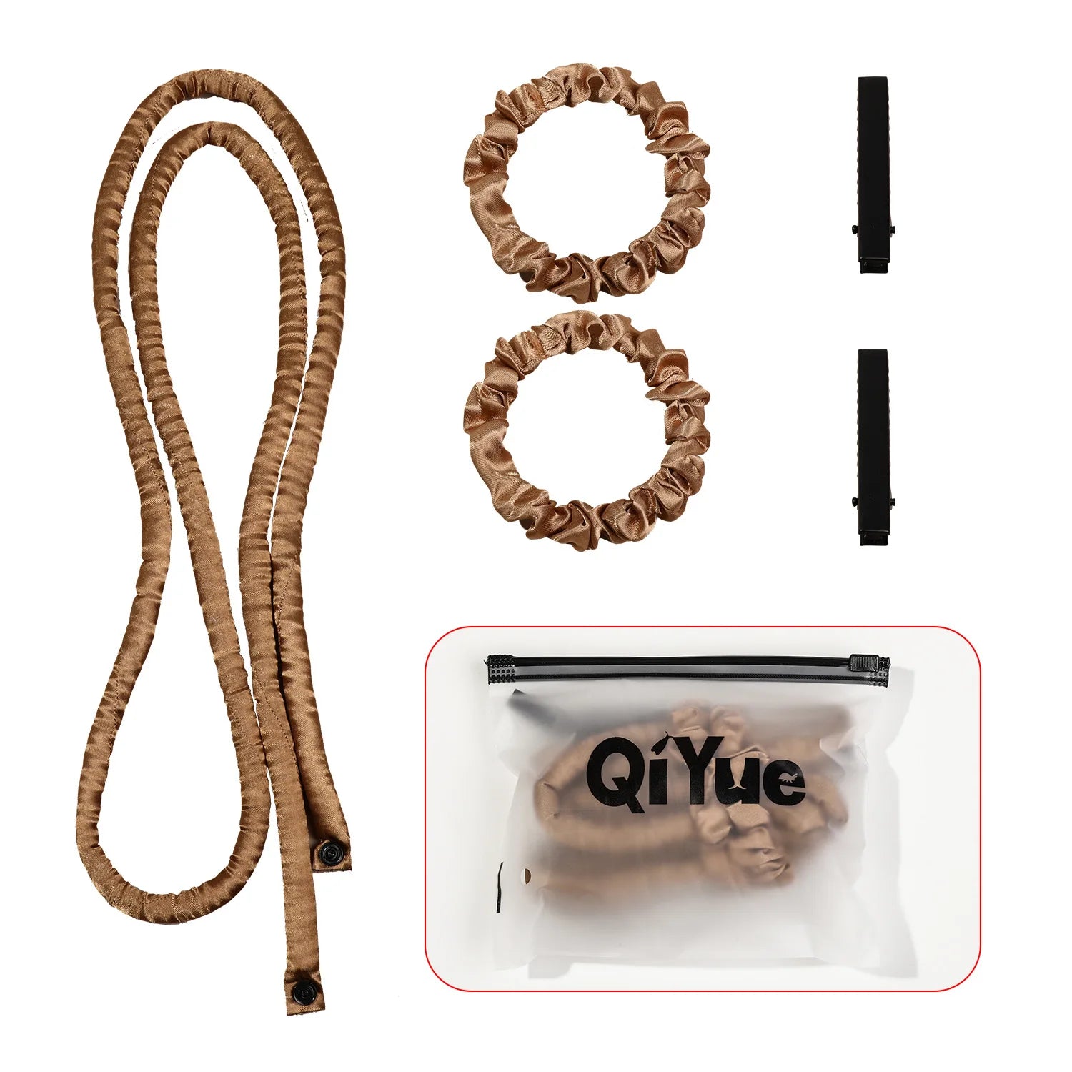 Heatless Curling Rod Headband No Heat Rollers Sleeping Overnight Soft Flexi Rods Multi-color Lazy Hair Curlers Hair Styling Tool Zpaxo Bronze