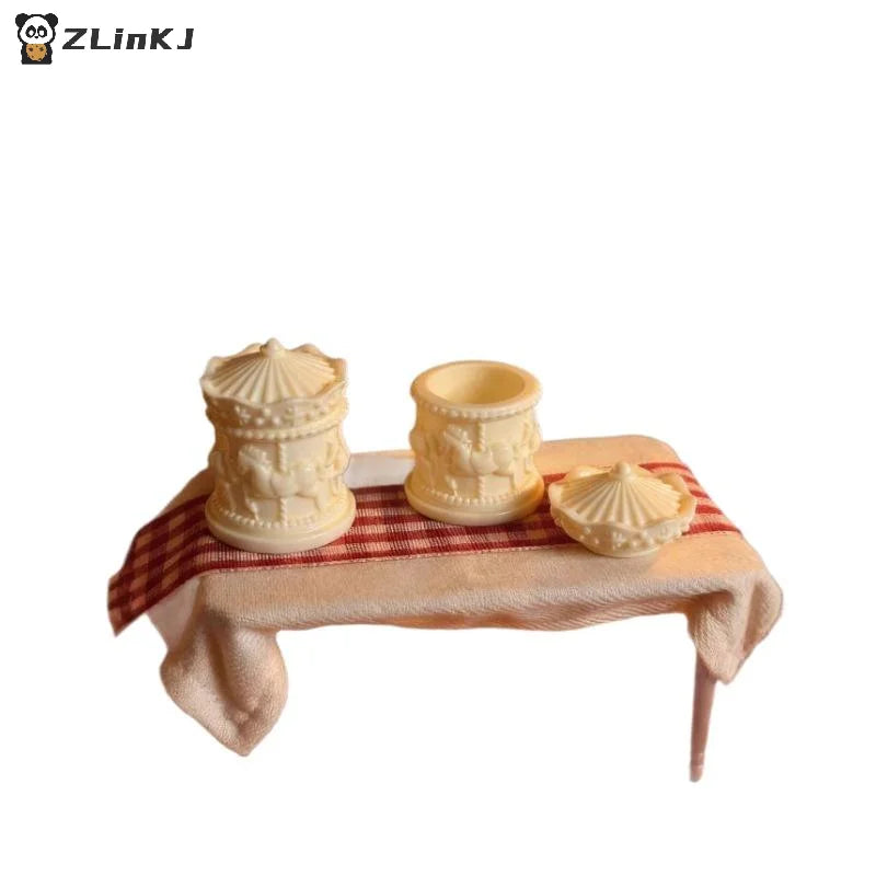 ▶1Pcs Miniature Carousel Mini Storage Box Model Dollhouse Accessories Kids Play Toys Zpaxo