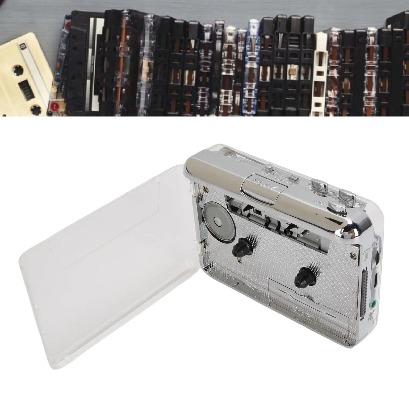 Portable Cassette Player Tape Recorder Battery Powered Auto Rewind