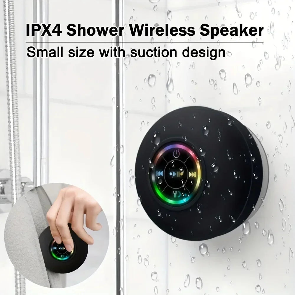 Mini Bluetooth Speaker Shower Subwoofer Waterproof Handsfree Loudspeaker With Suction Cup Mic For Bathroom Pool Beach Car Phone Zpaxo