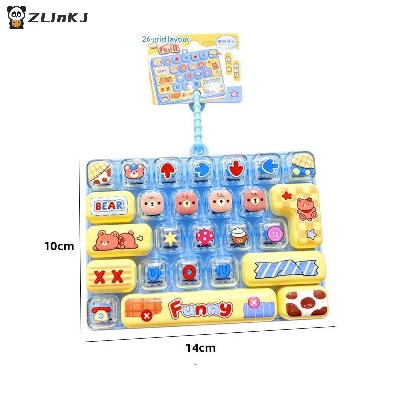 ▶1Pcs Cute 26 Keys Fidget Button Toy, Stress Relief Toy Kids Bag Hanging Pendant Decor Ornament Zpaxo