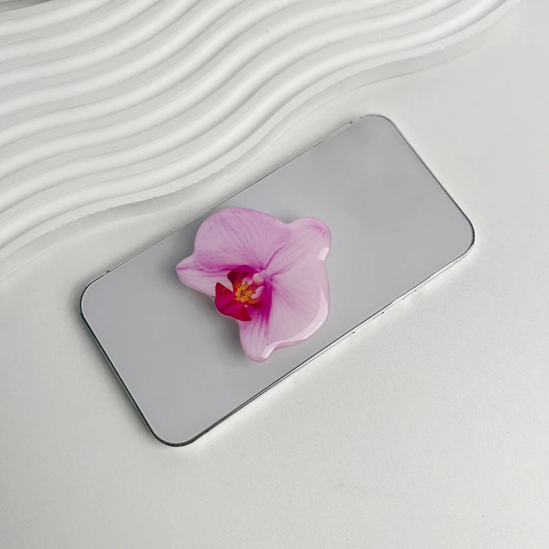 Acrylic Flower Phone Grip Ring Holder & Folding Stand