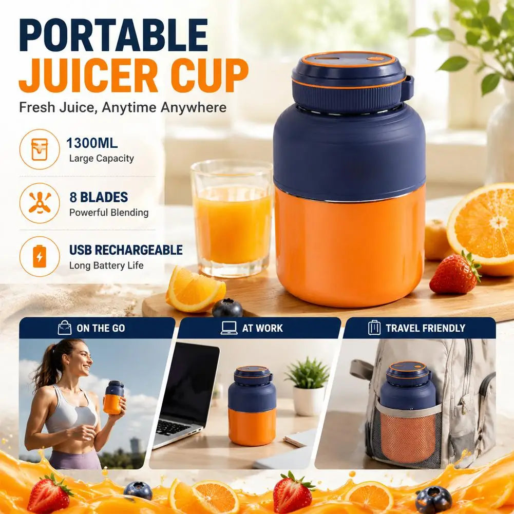 1300ml Wireless Portable Juicer Blender Bottle – Multifunctional Portable Juicer Blender Zpaxo