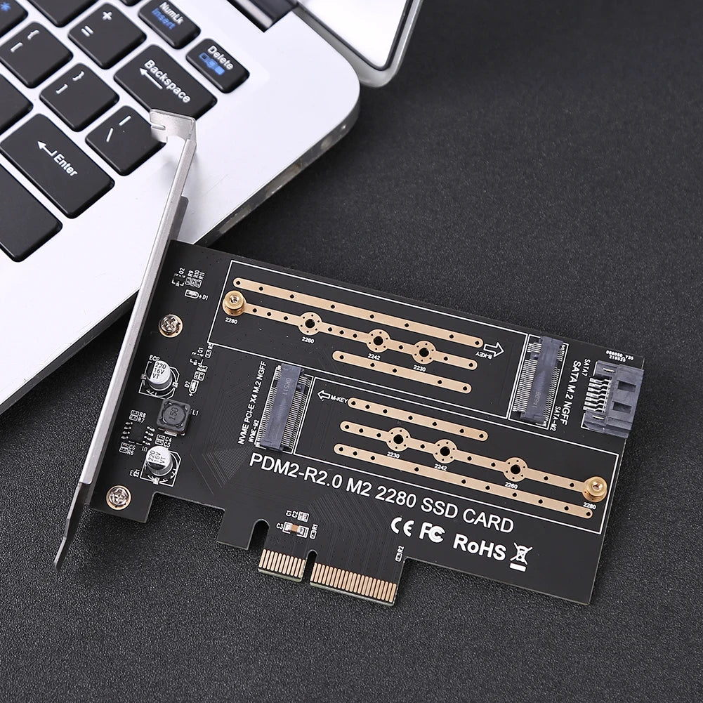 Add On Cards PCIE to M2/M.2 Adapter SATA M.2 SSD PCIE Adapter NVME/M2 PCIE Adapter SSD M2 to SATA PCI-E Card M Key + B Key Zpaxo