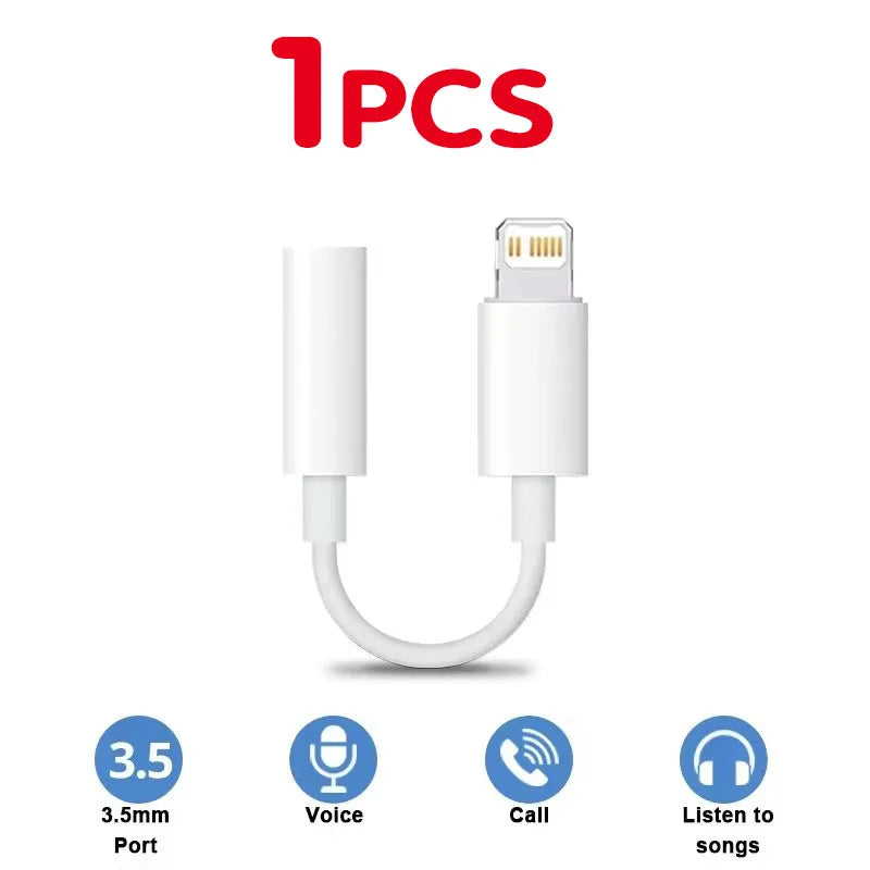 Lightning to 3.5mm Headphone Adapter for iPhone – 1–8 Pack Audio Adapter Zpaxo 1PCS