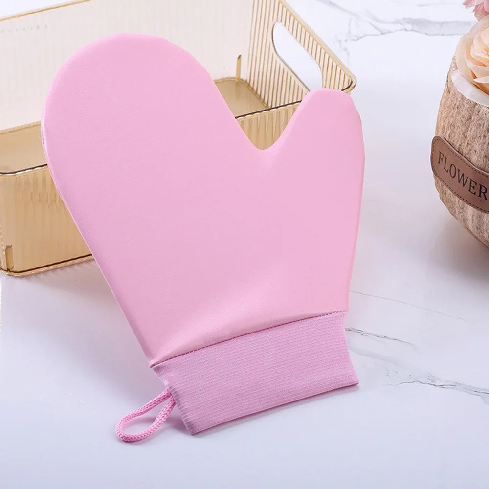 Leather Self-tanning Mitt Washable Quick Dry Tanning Glove Reusable Zpaxo Pink