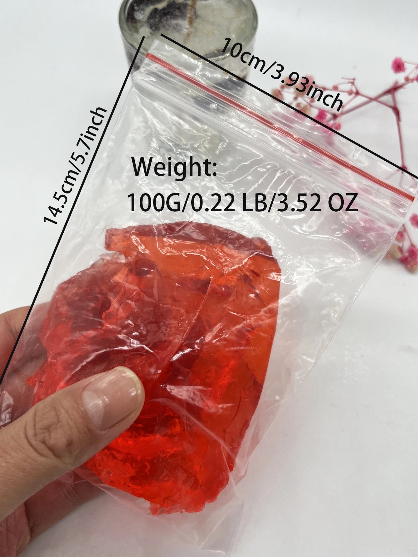 100g Crystal Jelly Wax for DIY Candle Making – Blue Red Green Candle Making Wax Zpaxo red