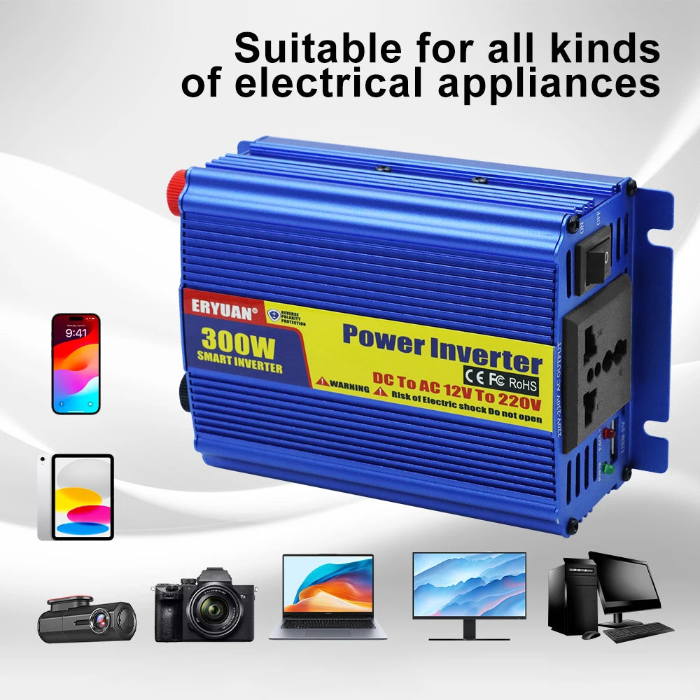 Portable Car Power Inverter 300W Multi Scenario Use Multifunctional