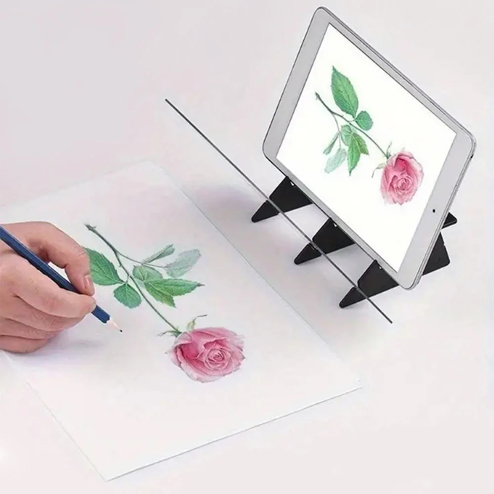 Optical Drawing Board Kit Portable Optical Tracing Board Projector Copy Board Image Reflection for Kids Beginners Artists ﻿ Zpaxo
