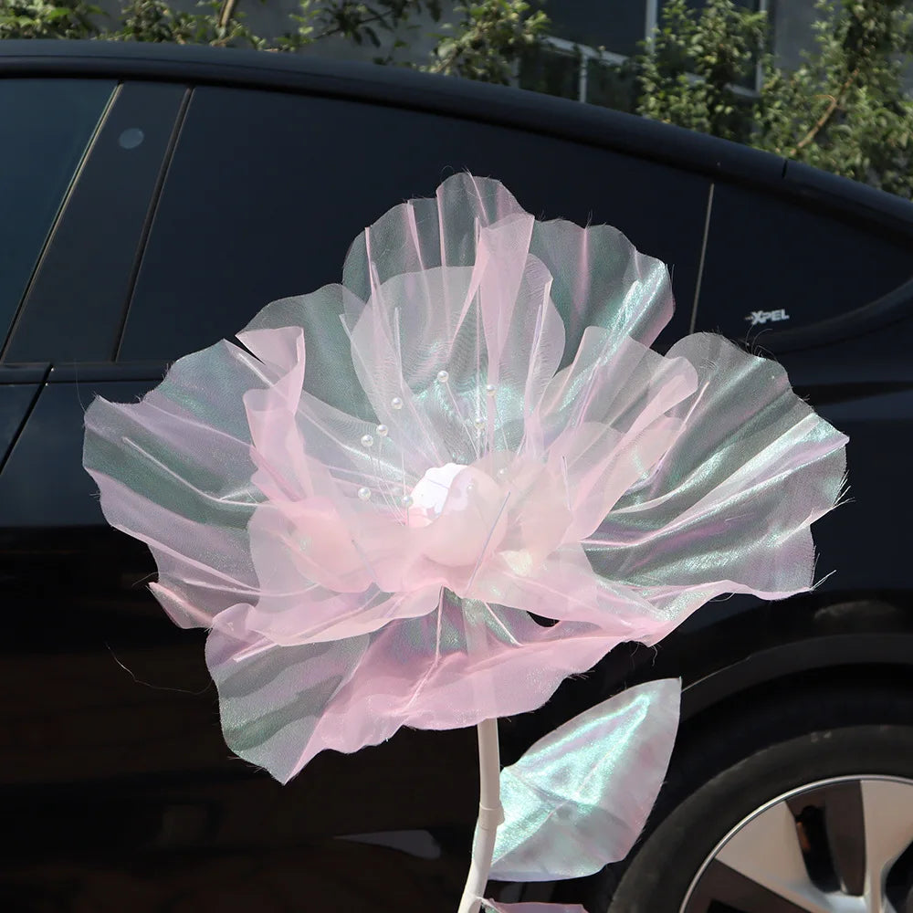 Giant Artificial Silk Peony Realistic Flowers Simulated Butterfly