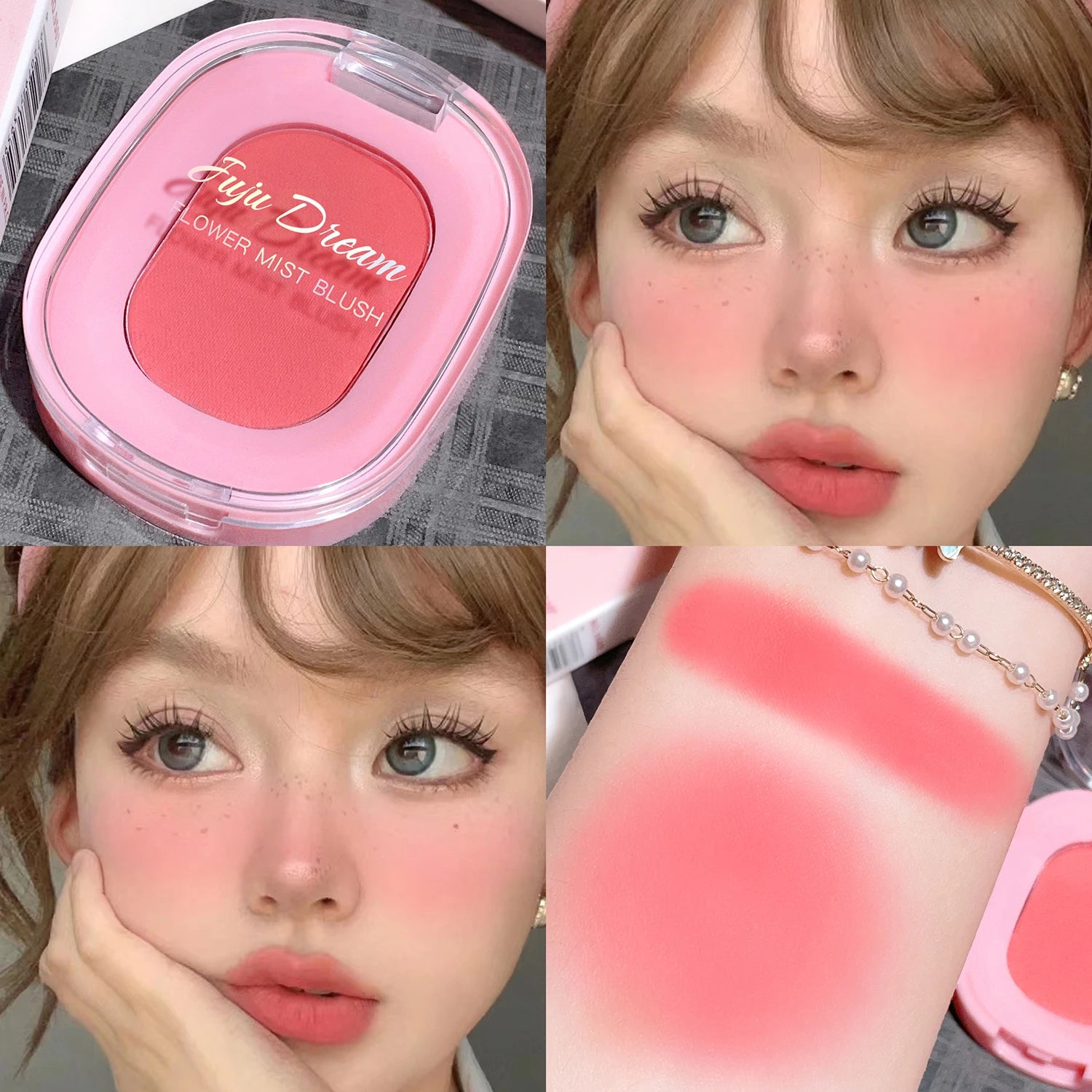 JUJu DREAM Flower Mist Blush Disc Monochrome Matte Powder Fine Flash Zpaxo 9501-01