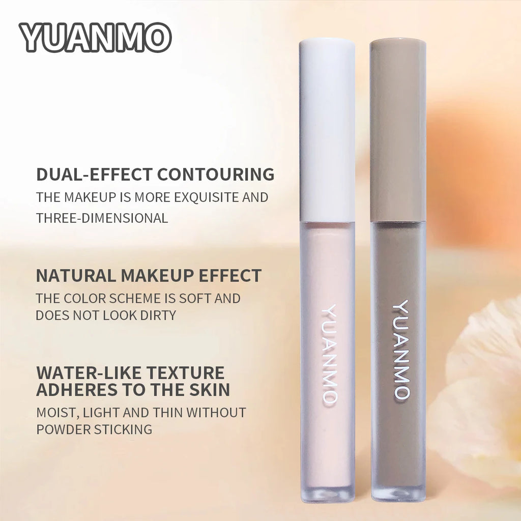 Contouring liquid - Long-lasting liquid contour stick, natural bronze color, highlights, brightens, and contours the nose area. Zpaxo