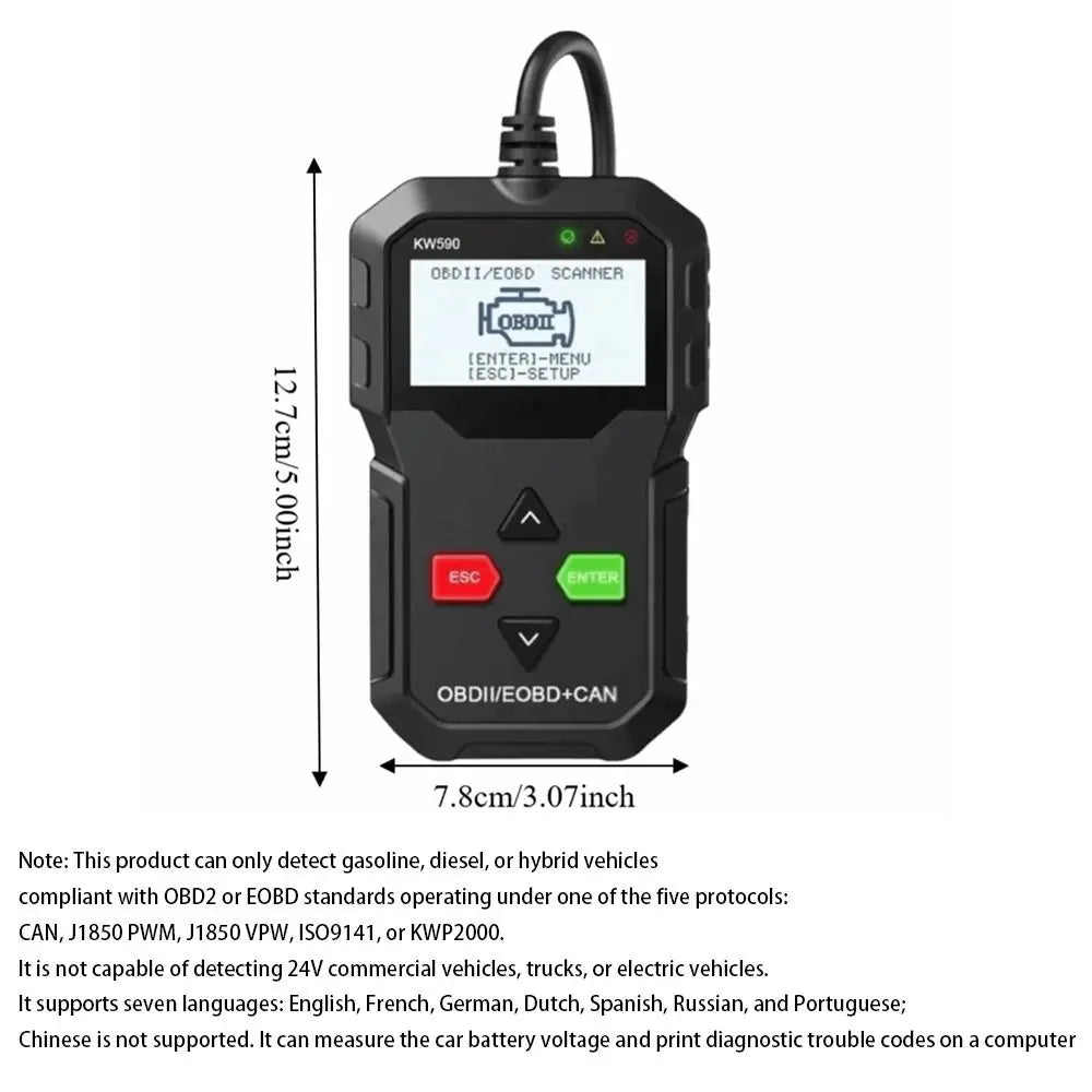 Universal Car Fault Diagnosis Instrument OBD 2 Accurate Car Fault Code Reader Read and Erase Fault Code Efficient Zpaxo