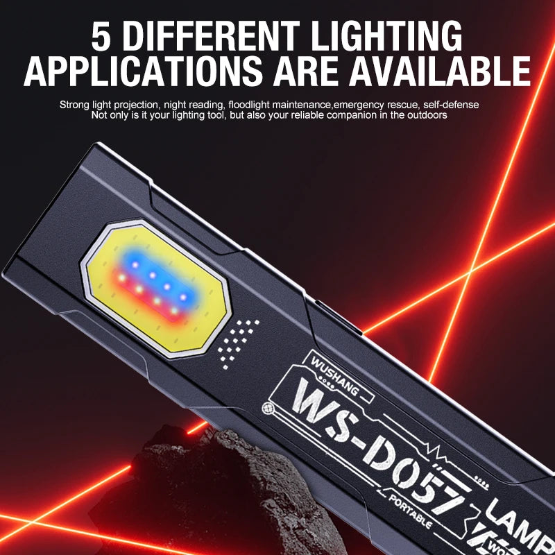 Multi Functional Work Light LED Magnetic Red Blue Flashing Mini