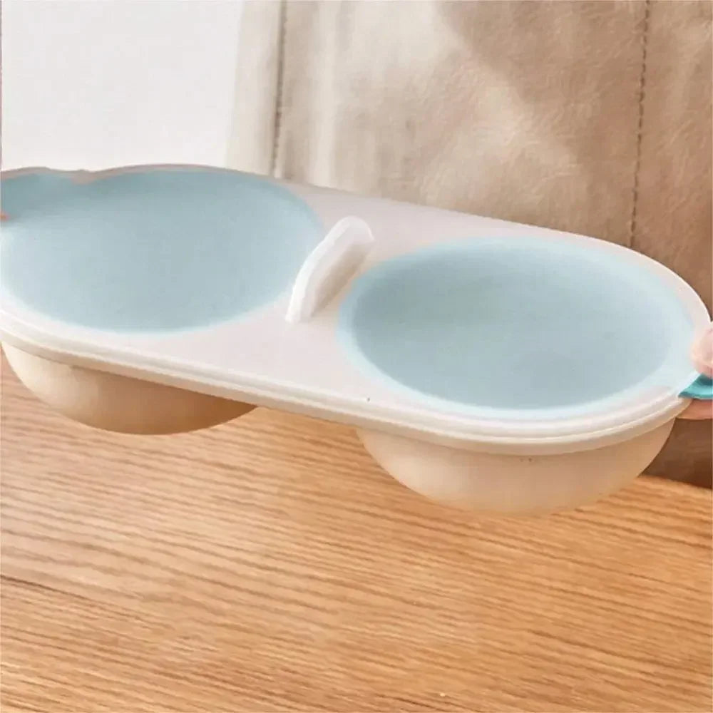 Microwave Egg Poacher Double-Cup BPA-Free Egg Boiler Mold Microwave Egg Poacher Zpaxo