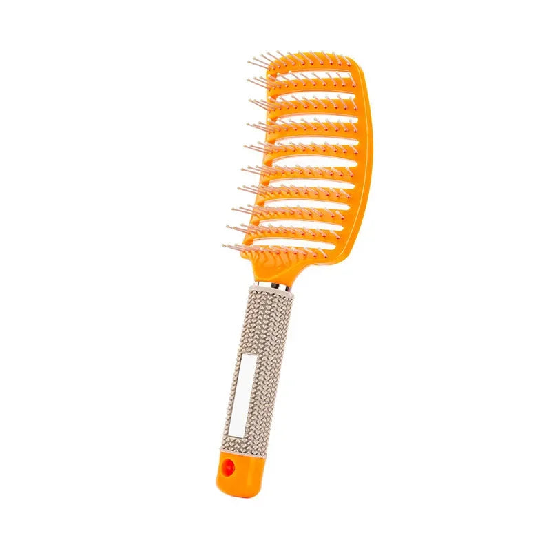 Hair Brush Scalp Massage Comb Hairbrush Bristle;Nylon Women Wet Curly Detangle Hair Brush for Salon Hairdressing Styling Tools Zpaxo orange hairless