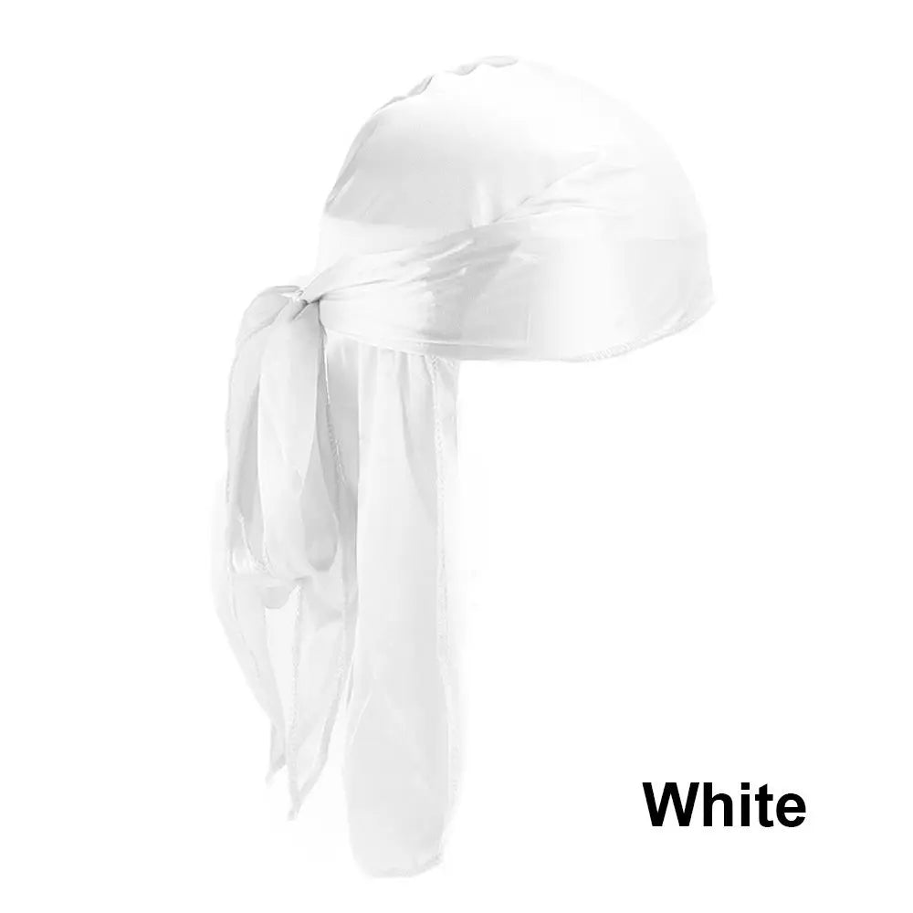 Fashion Adjustable Pre-tied Headwrap Chemo Cap Pirate Hat Bandana Zpaxo white