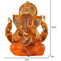 Ganesha Sitting Buddha Statue Sculpture Decorative Tabletop Decoration 3.5inch Tall for Housewarming Gift Fine Workmanship Zpaxo Orange