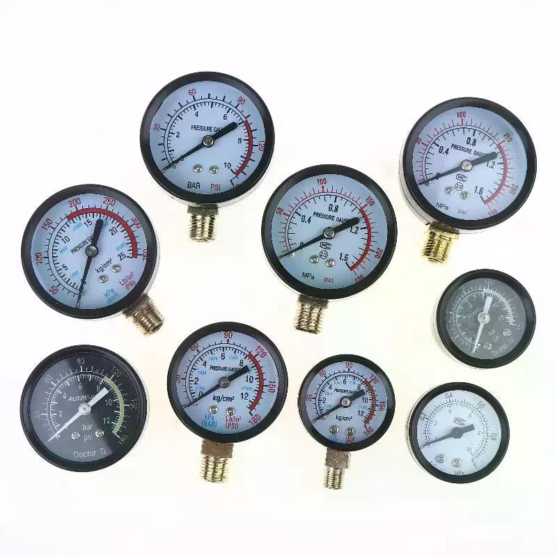 1Pcs 0-25Bar 0-10Bar 0-12Bar Hydraulic Fluid Measuring Instrument Air Compressor Pressure Gauge DIY Accessories Zpaxo