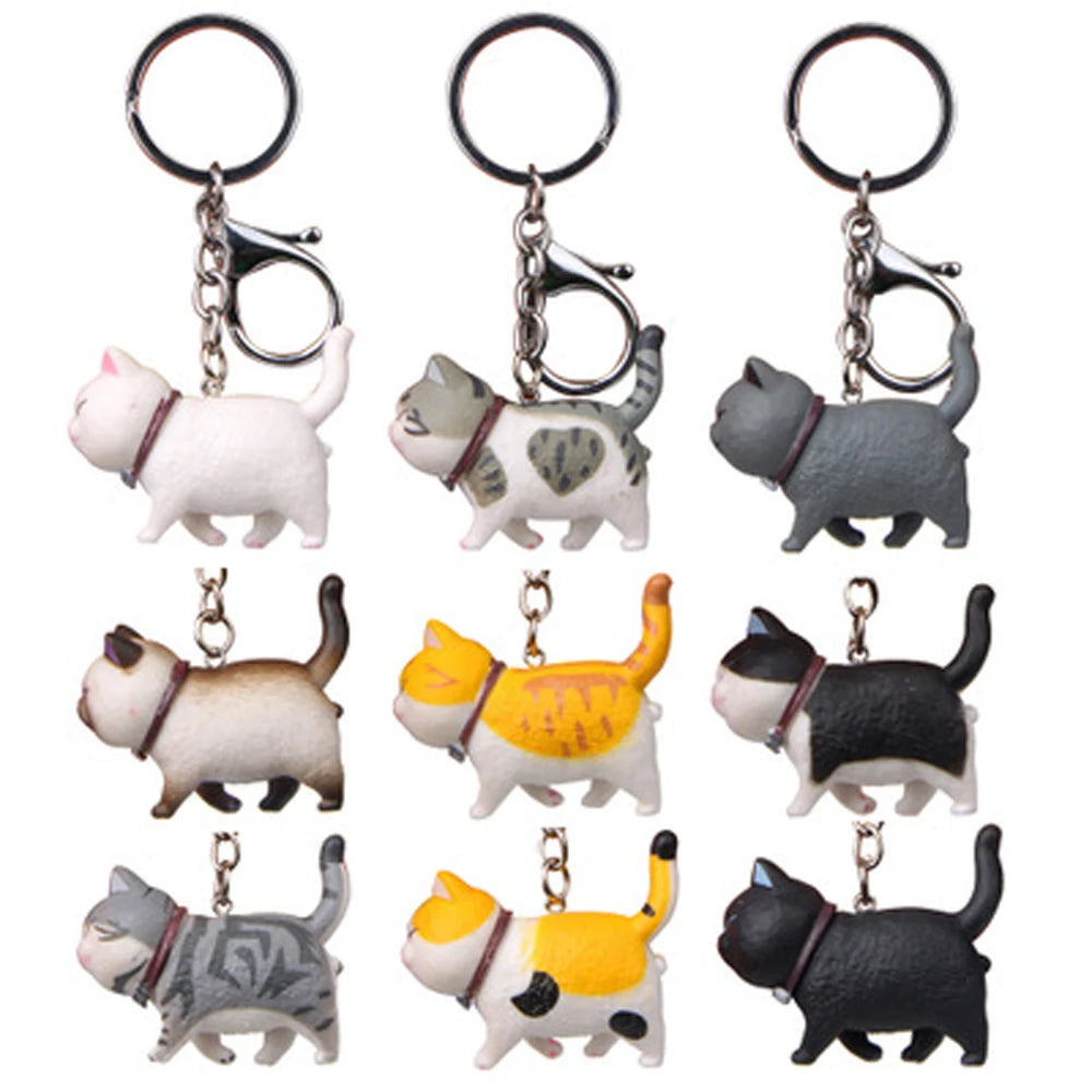 Lovely Cartoon Animal Cute Japanese Cat Kitten Key Chain Cat Keyring Bag Hanging Pendant Keychain Zpaxo