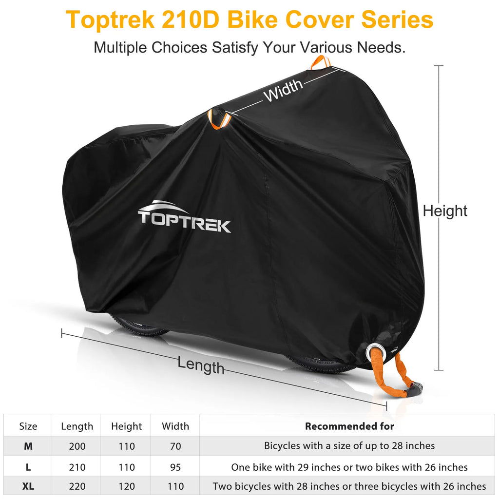 Toptrek Bike Cover 210D High Quality Bicycle Protector Multipurpose Rain Snow Dust Waterproof All Weather Protective Covers Zpaxo